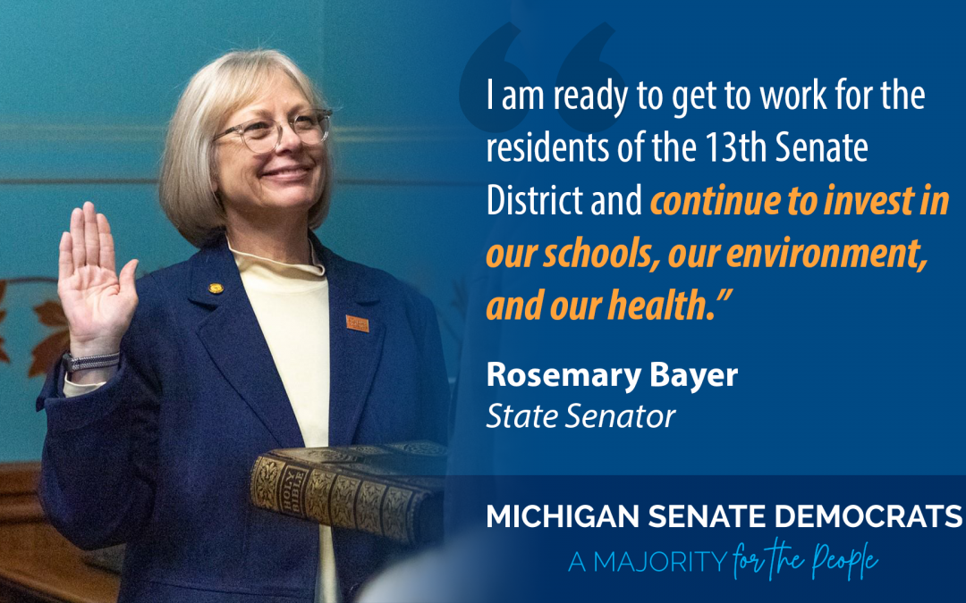 Sen. Bayer on Being Sworn Into 102nd Michigan Legislature