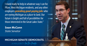 Sen. McCann Applauds Pfizer Expansion in Kalamazoo