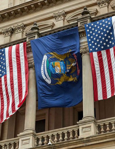 Flags Michigan capitol